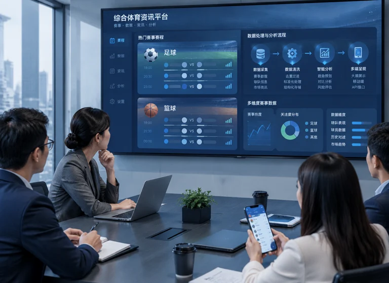 企业采购团队查看体育资讯平台的移动端赛事信息与服务流程