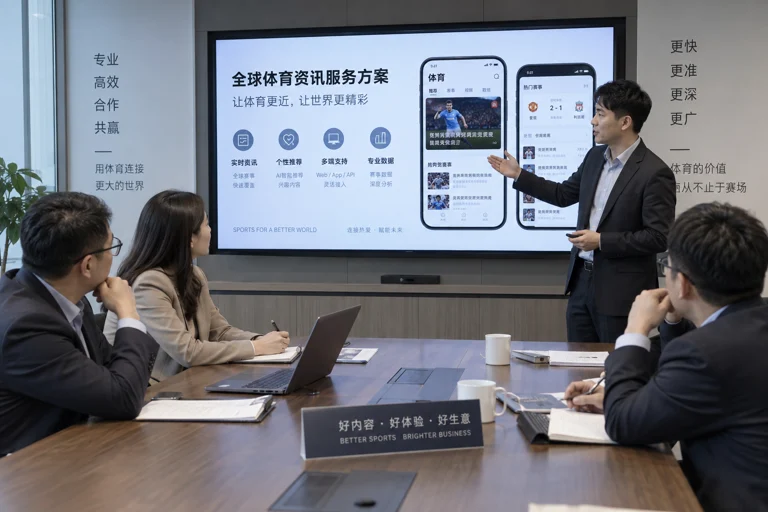 企业采购负责人评估体育资讯平台服务流程示意